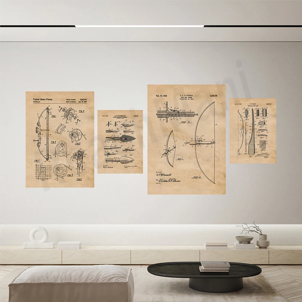 Vintage bow and arrow patent p - đánh giá và giá Outdoor Hunting Paintings