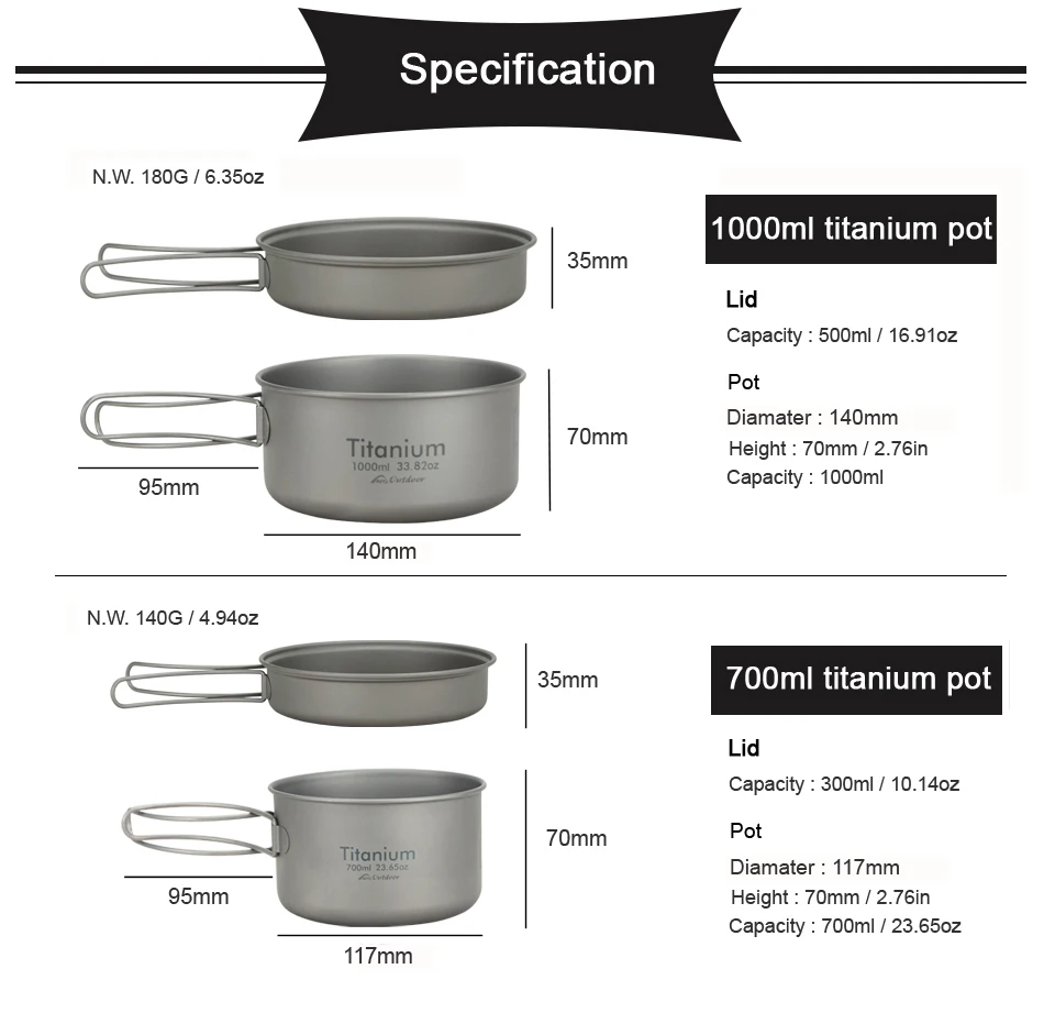 APG Ultralight Titanium Pan Ou - đánh giá và giá Outdoor Hunting Kitchen